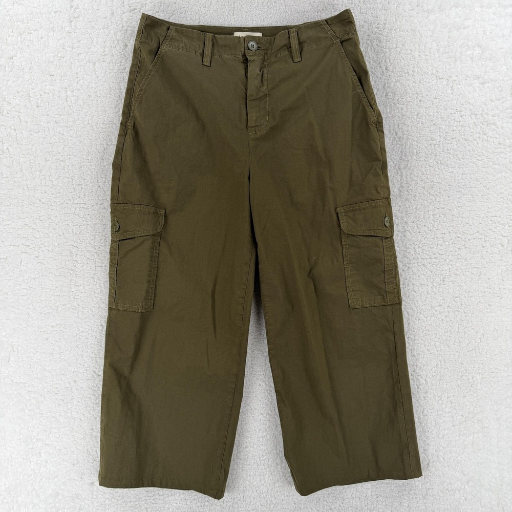 L'AGENCE Cargo Pants Womens 27 Green Zoella High Rise Straight Twill Stretch USA